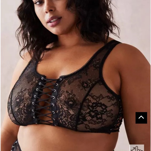 Torrid Laced Up Lace Scoop Neck Bralette - Picture 1 of 6